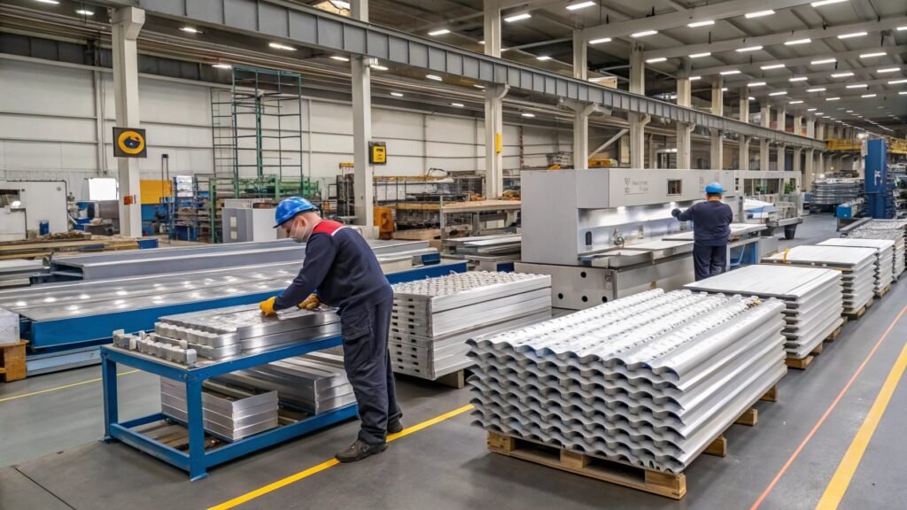 A bar graph comparing the machinability ratings of 7075 aluminum against 6061 aluminum and a free-machining alloy.